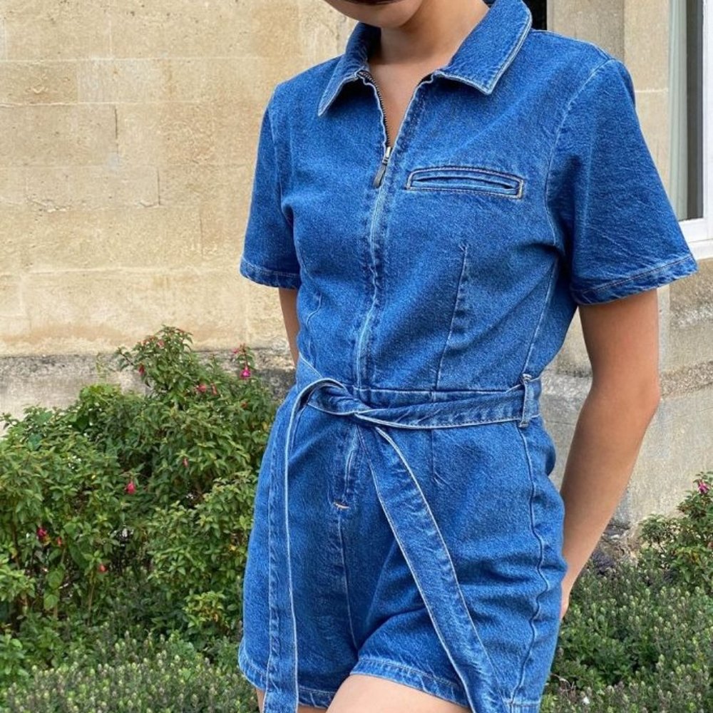 UO Hello Sunshine Denim Romper (BRAND NEW)